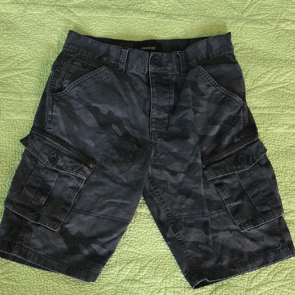 Mens Firetrap Camo Cargo Shorts